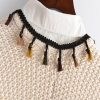 Open Front Tassel Knit Cardigan Sweater Coat - Modakawa Modakawa