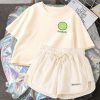 Cartoon Lemon Watermelon Print T-Shirt Shorts Set - Modakawa modakawa